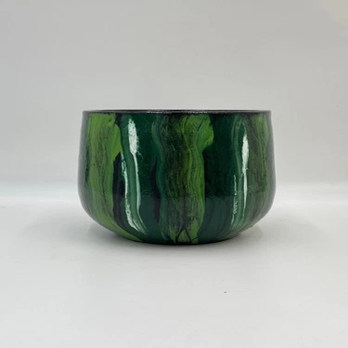 Ceramic Nigel Plant Pot, Green, D17cm x h15cm | Opening 14cm
