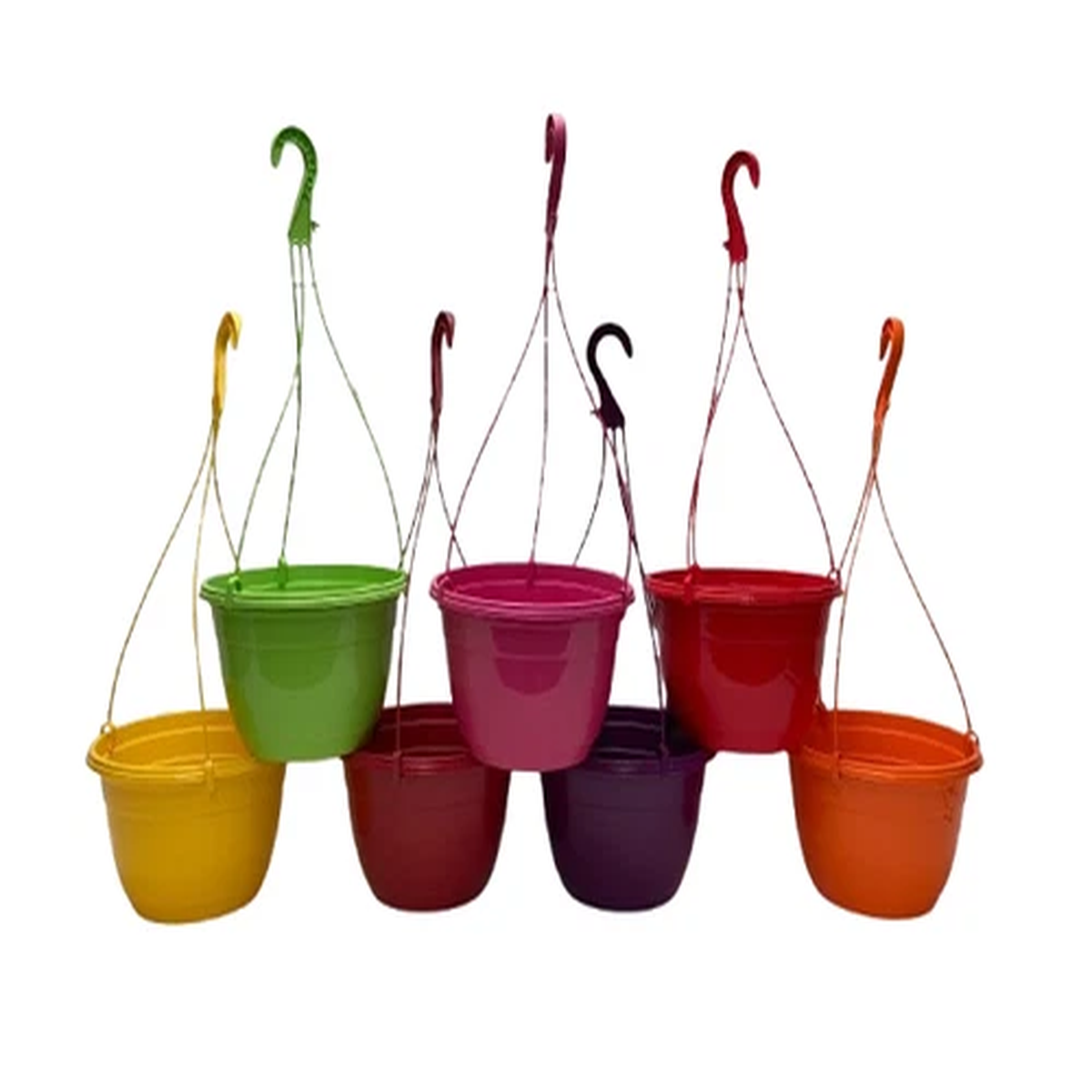 25CM/ 5L PLASTIC HANGING BASKETS / POTS  [ VARIOUS COLOURS ]
