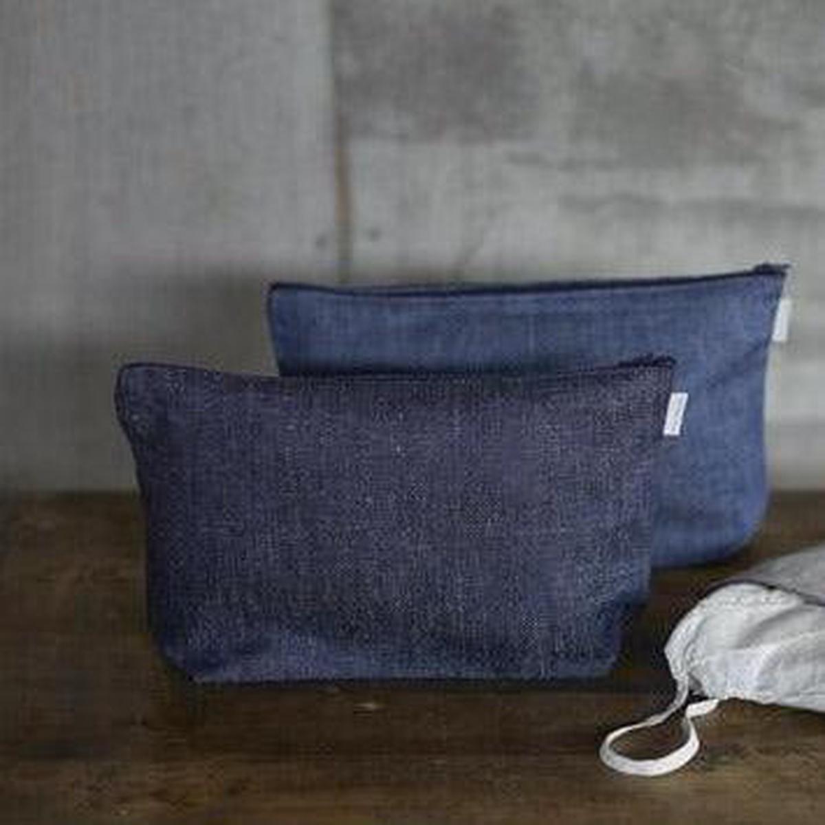 Navy Romy Pouch by Fog Linen