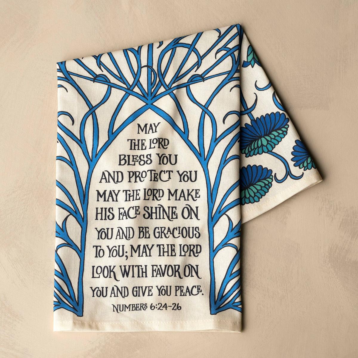 The Blessing Scripture Tea Towel   Full Color-ESV