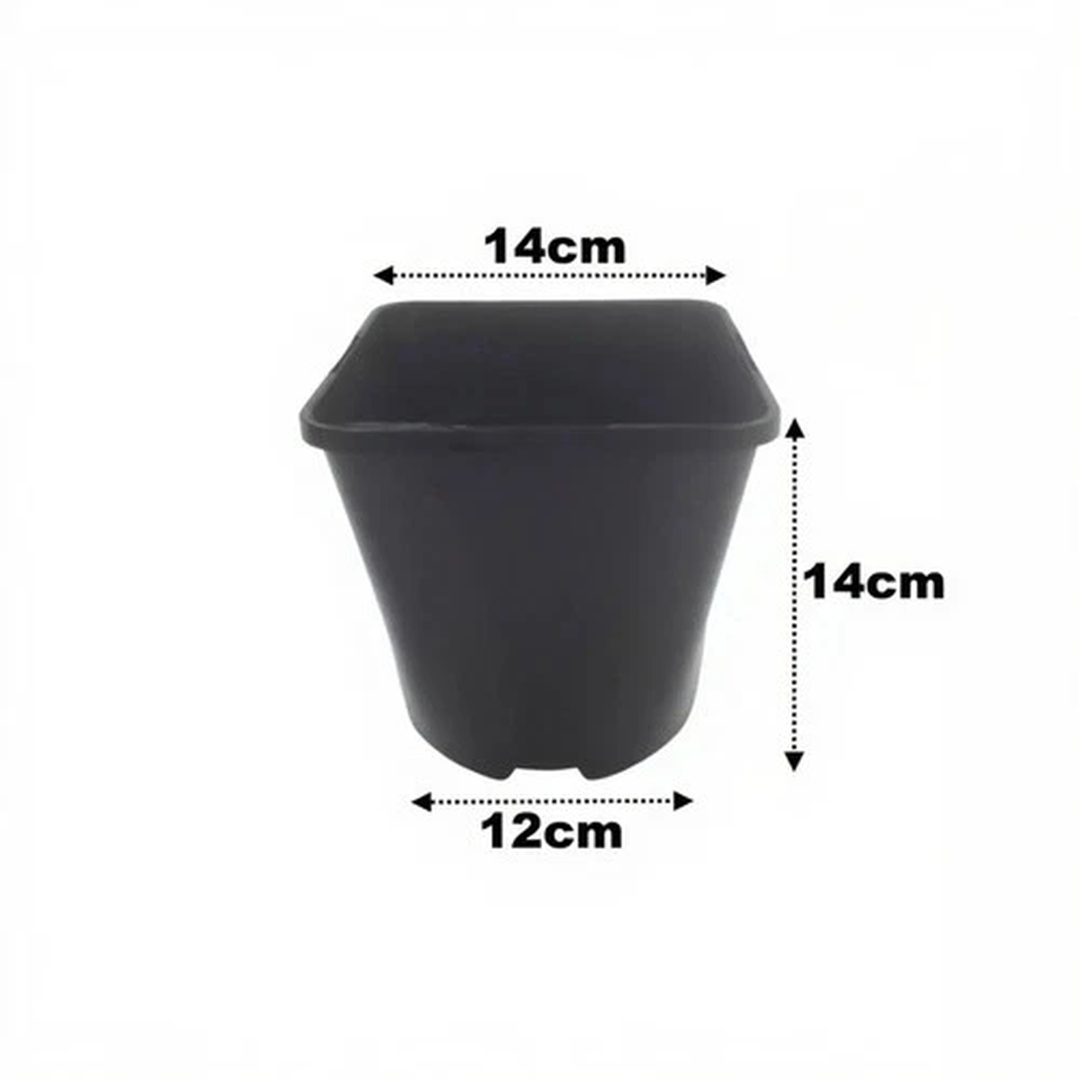 2 Litre Square Plant Pots Black Plastic Seed Garden Nursery Flower Pot Qty = 50