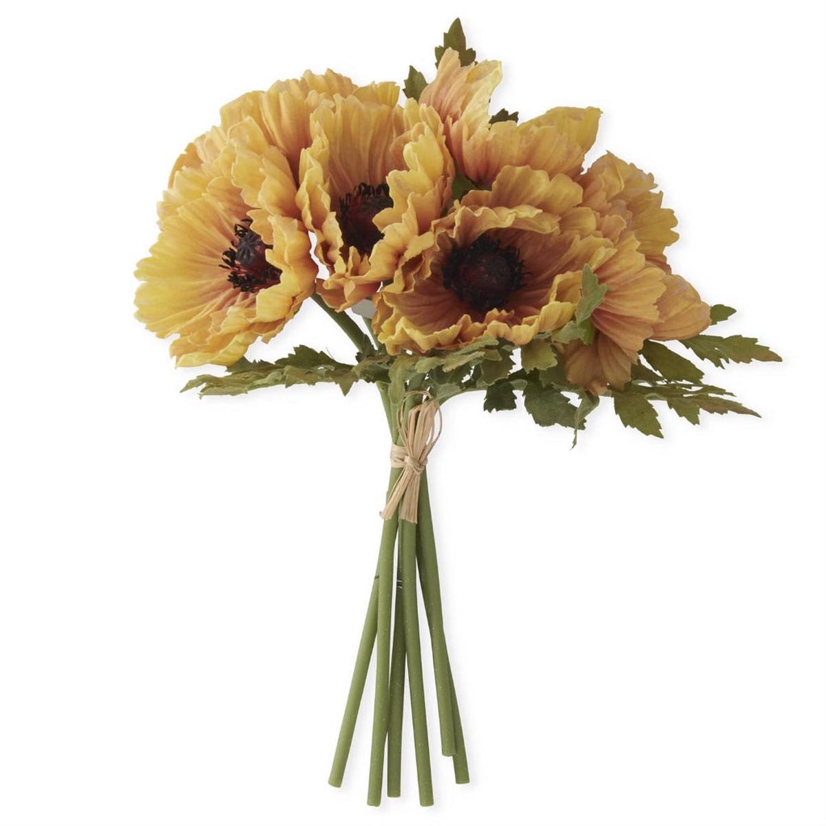 Real Touch Poppy Bundle 12.5" Light Orange Everlasting