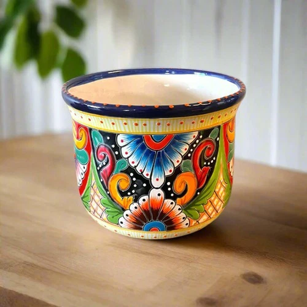 Vibrant Talavera Ceramic Planter | Mexican Handcrafted Pot