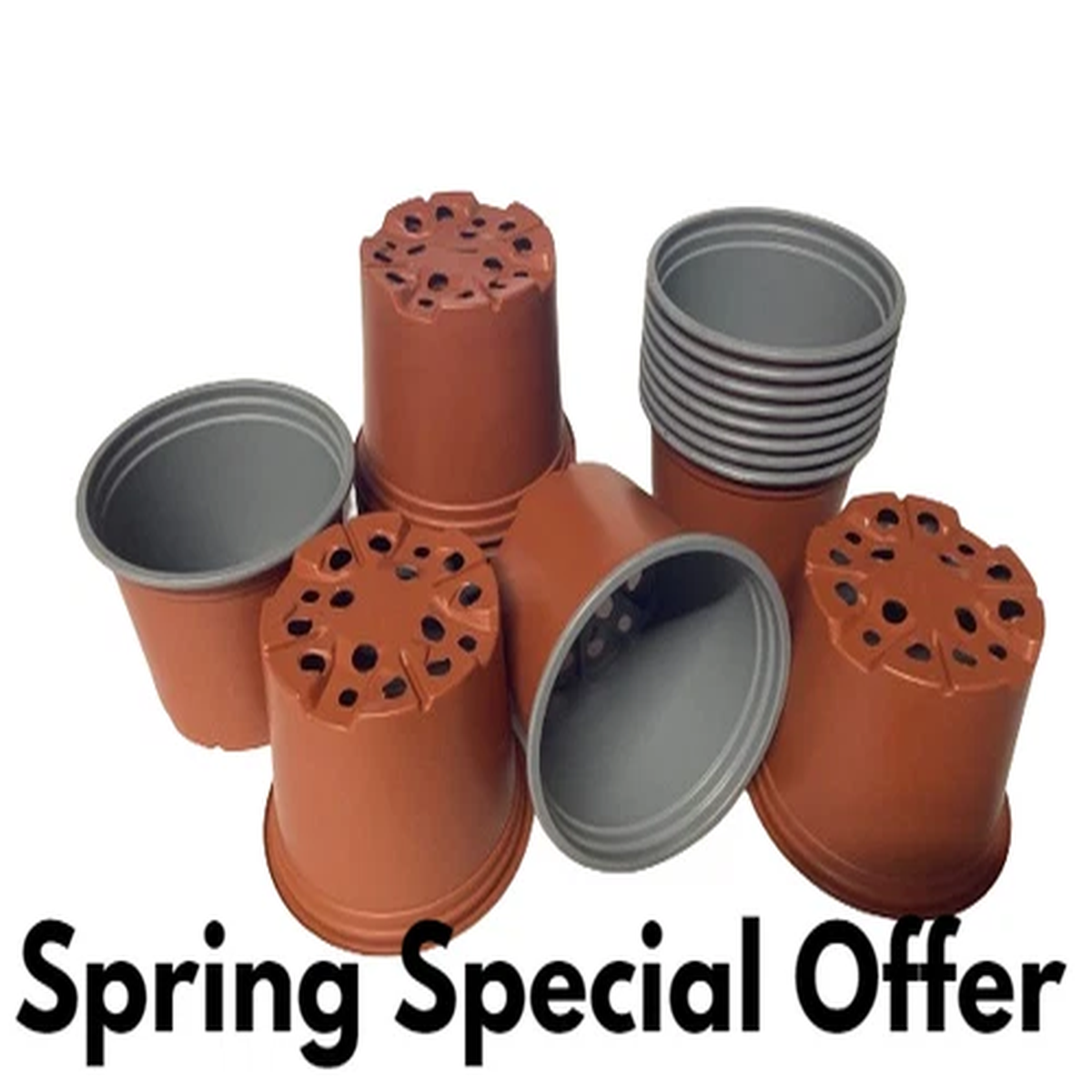 200 x 10cm Plastic Plant Pots  [100% Recycled Materials]