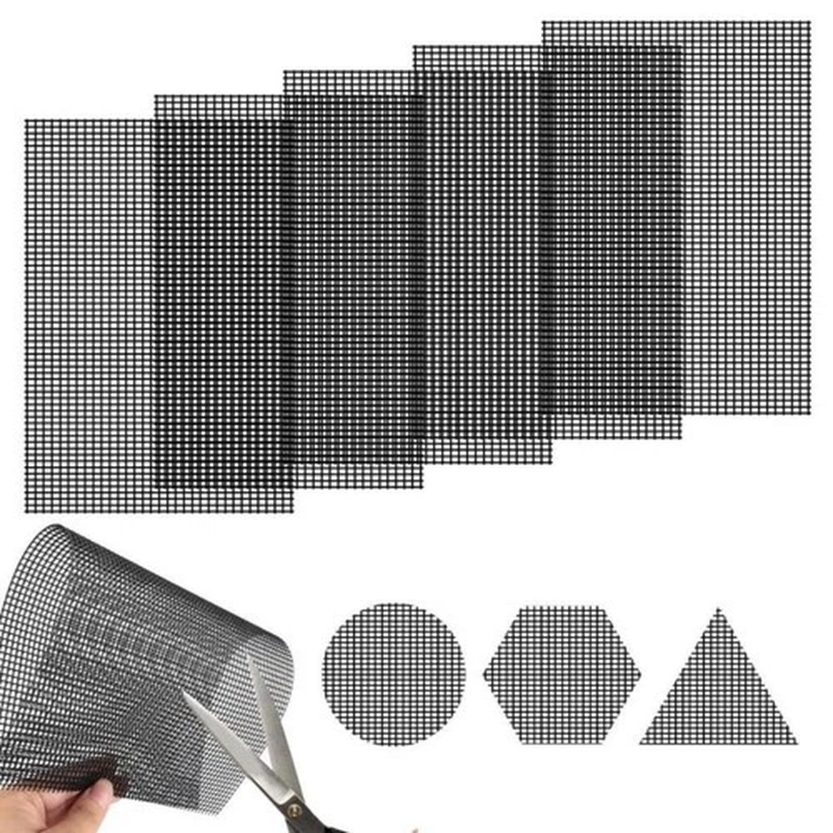 5pcs Pot Hole Mesh Pad, Bonsai Pot Bottom Grid Mat Mesh Plant Drainage Screen