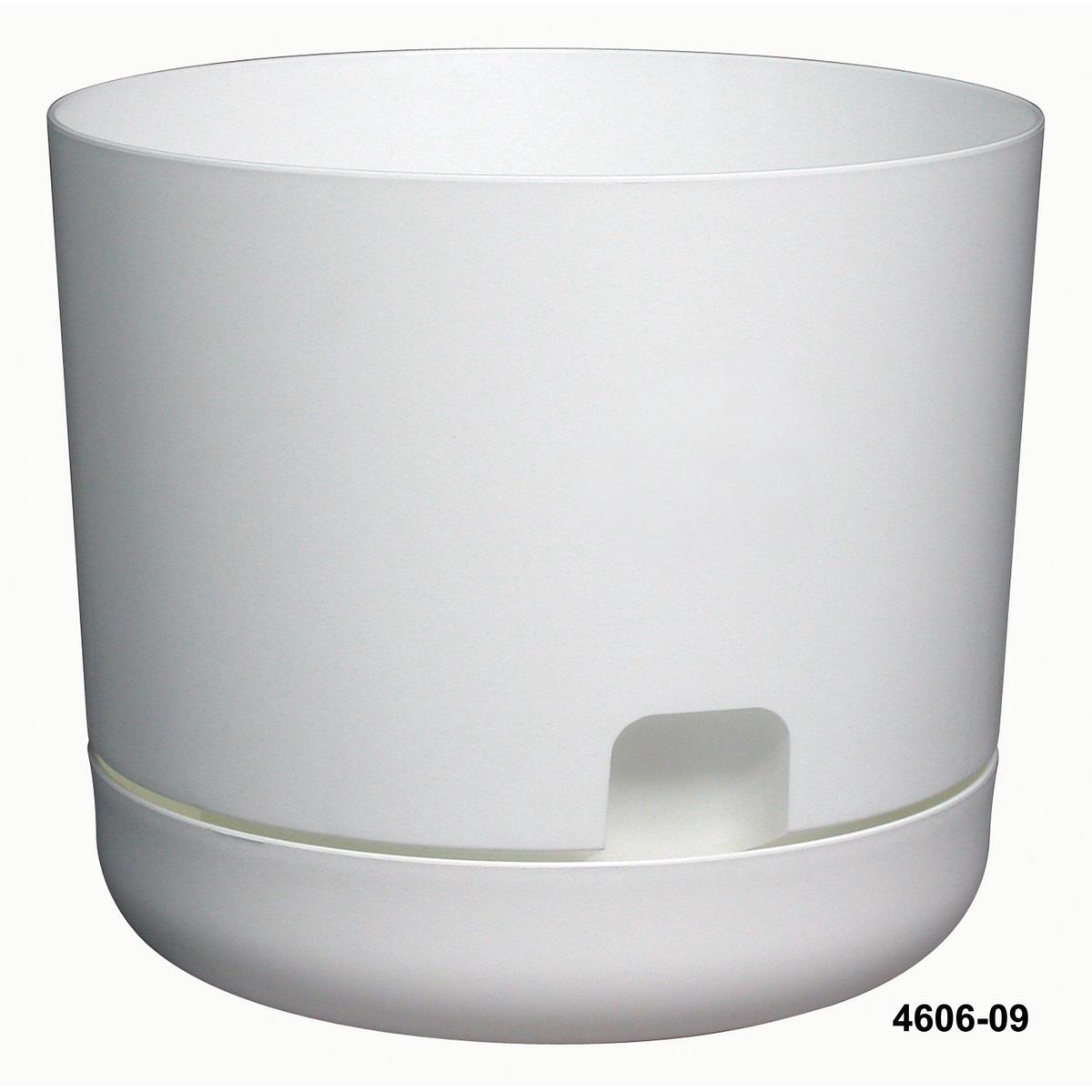 Oasis Self Watering Planter with Saucer White