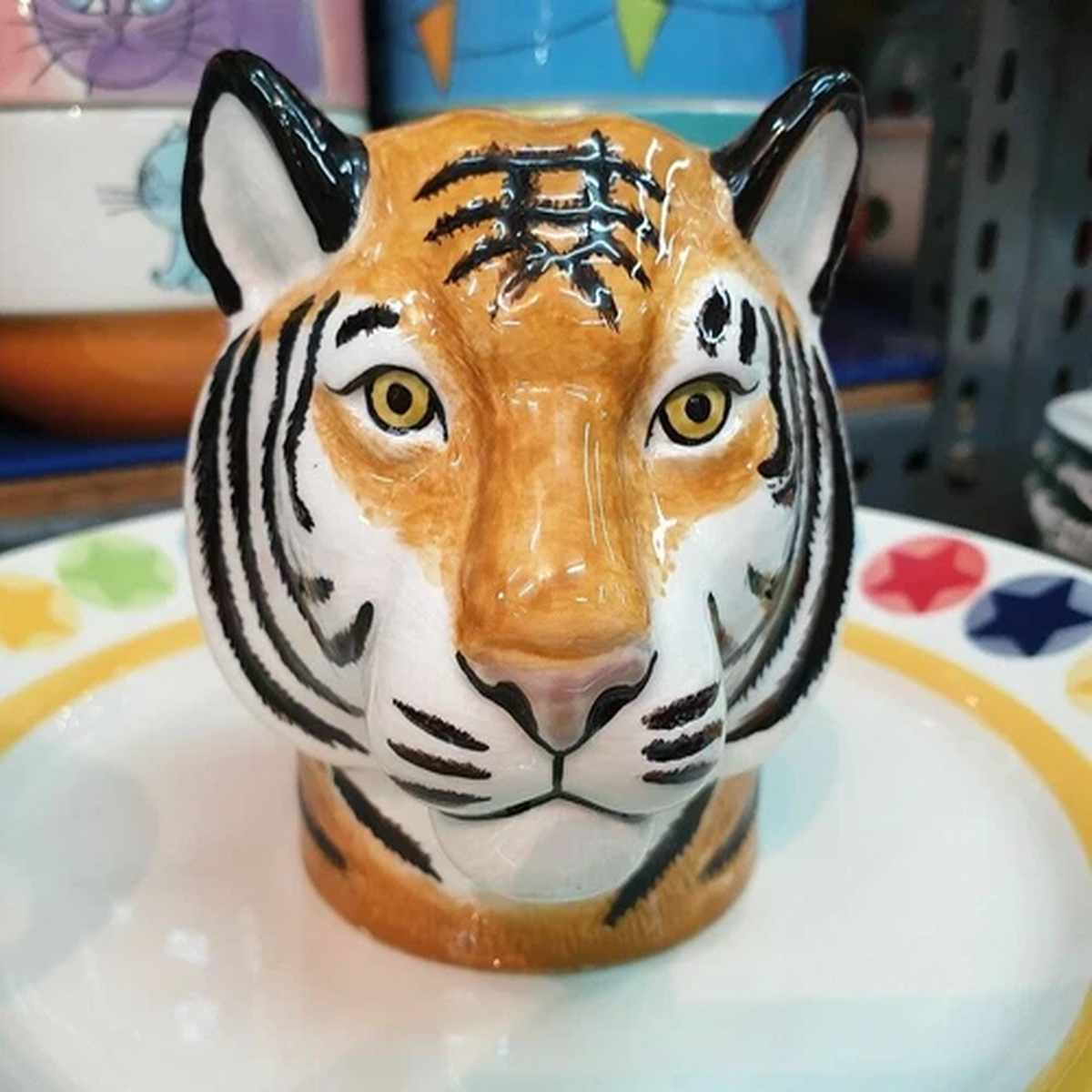 Tiger Head Figurine Vase Pot Ceramic Plant Succulent Planter Flower Home Dcor