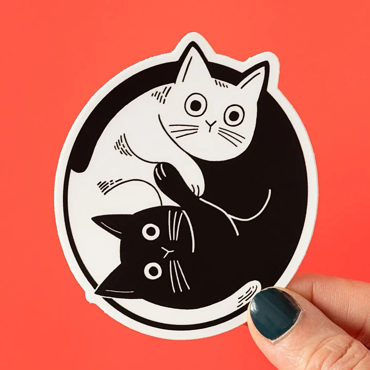 Yin Yang Cat Sticker