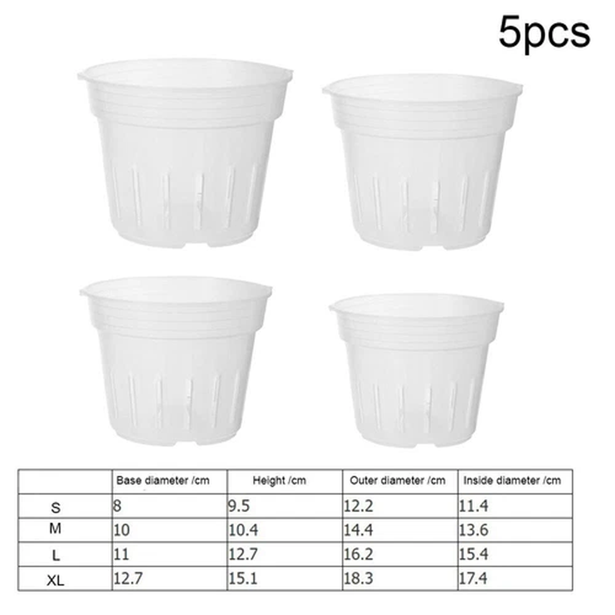 5 Pack Orchid Pots with Holes Clear Plastic Orchid Pots Small Medium Large XL