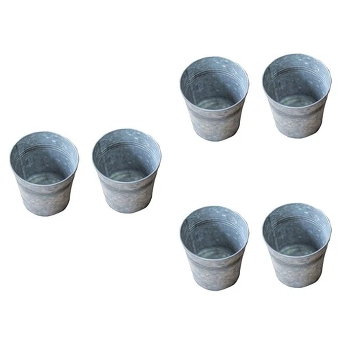 6 pcs Retro Flower Pot Bucket Planter Gardening Round Flower Bucket Garden
