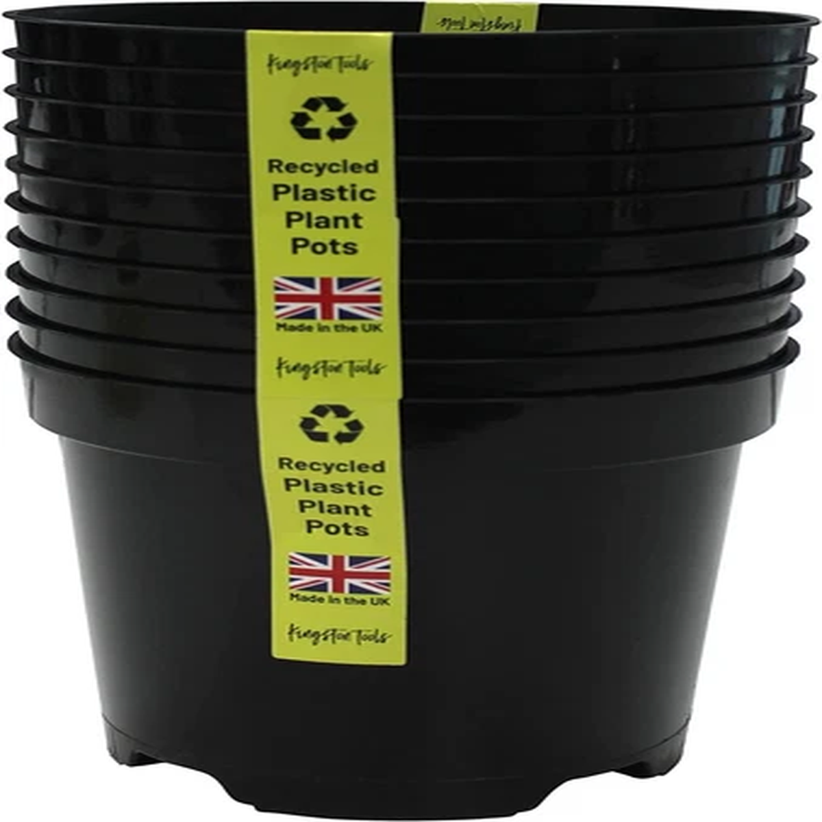 10x Premium Recycled Plastic Plant Pots 1L, 2L, 3L, 4L, 5x 10L, 15L, 3x20L Black