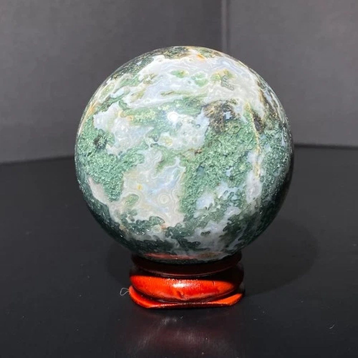 247g Rare Aquatic Plants Agate Crystal Sphere water grass Moss agate Ball