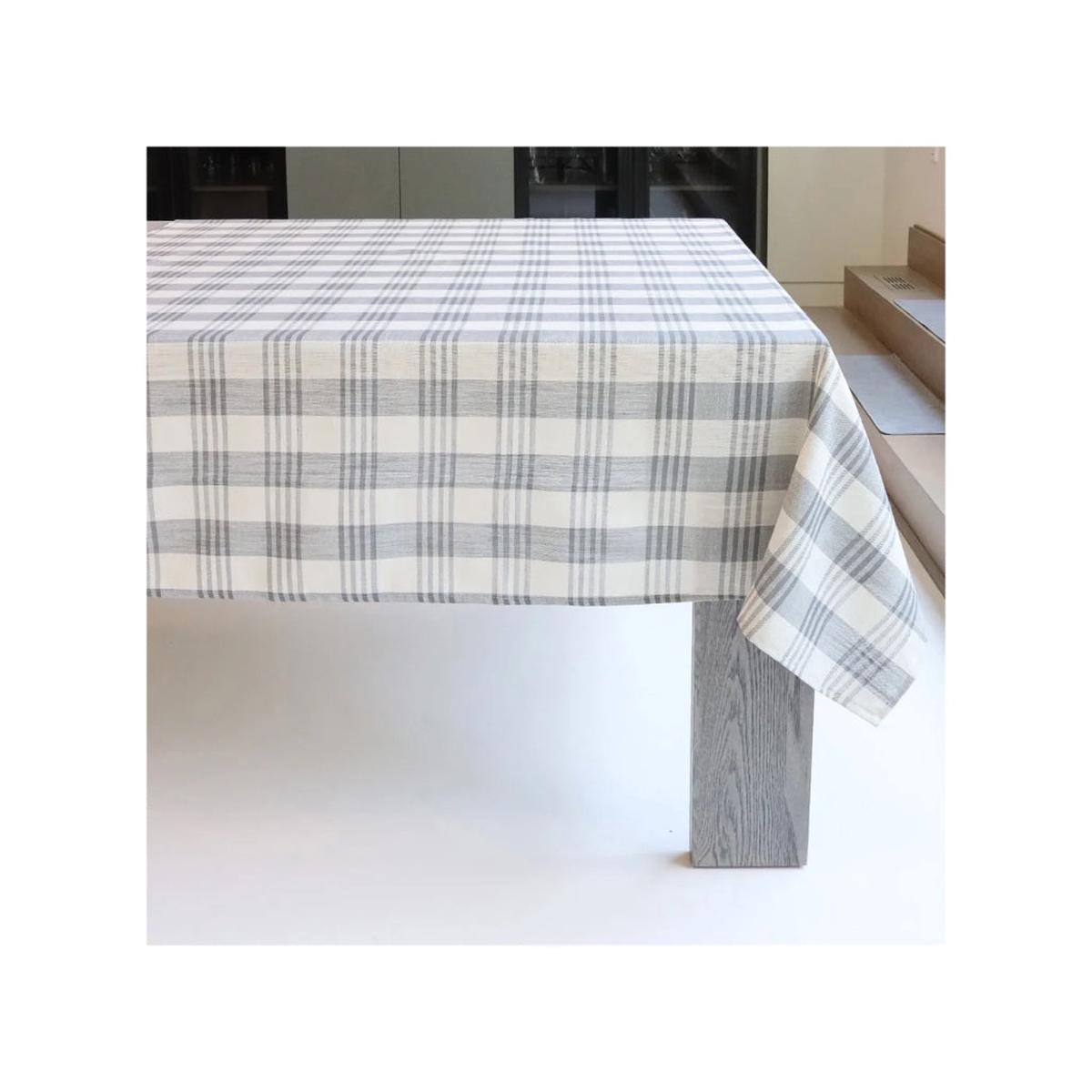 County Stripe Tablecloth Grey