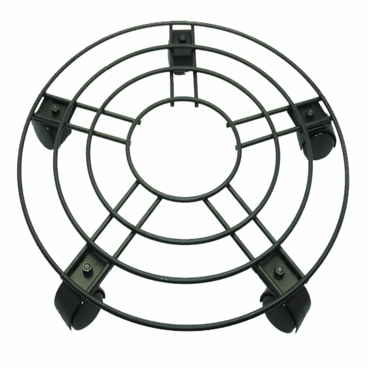 Round Plant Caddy 5 Casters 19" Black