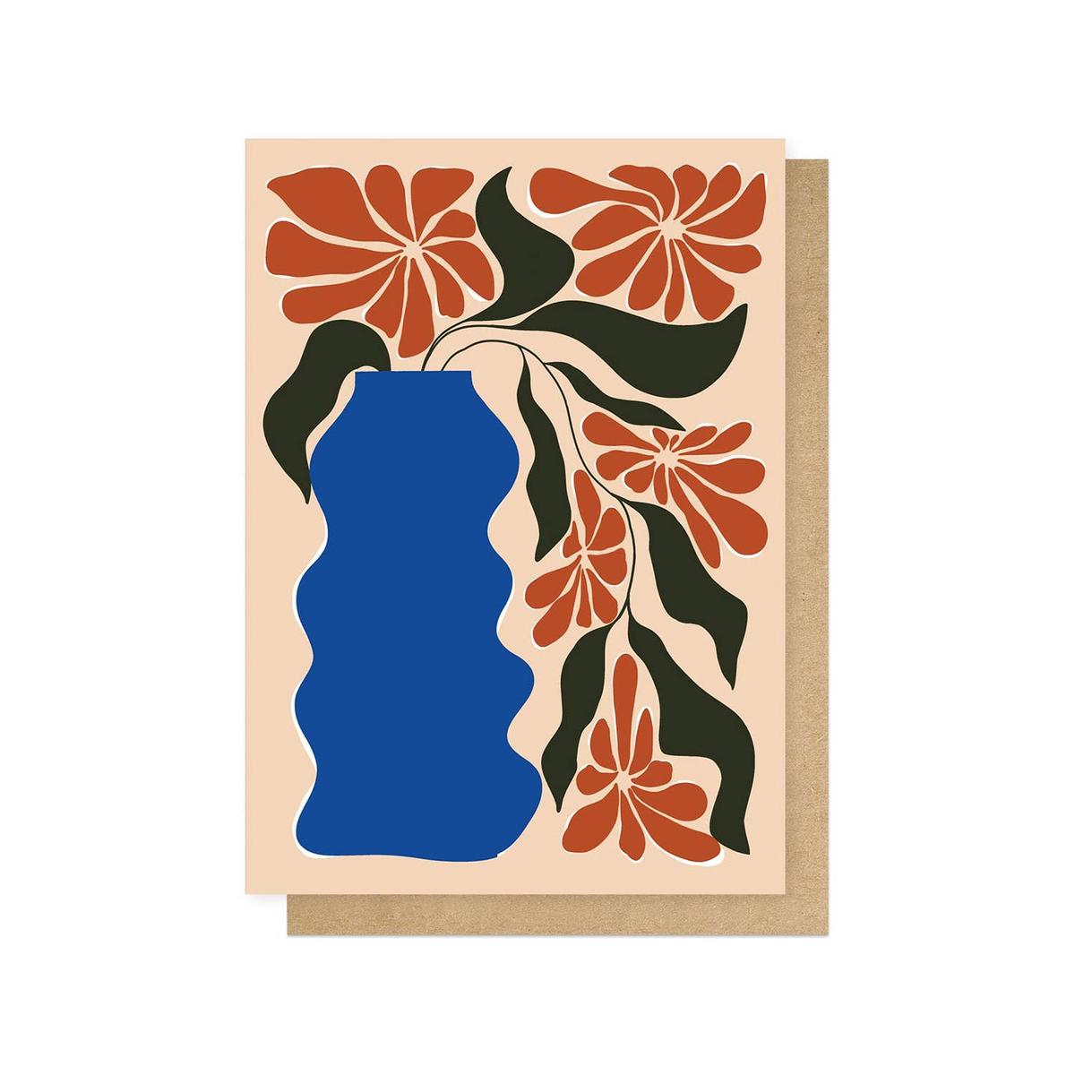 Tropical Flower Pot Greetings Card