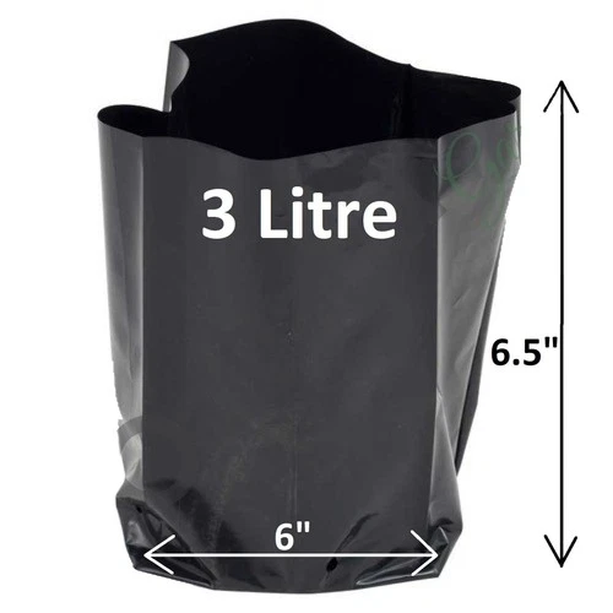 3 Litre Plant Poly Pots 6" x 6.5" Grow Bag Containers Hadopots Polythene