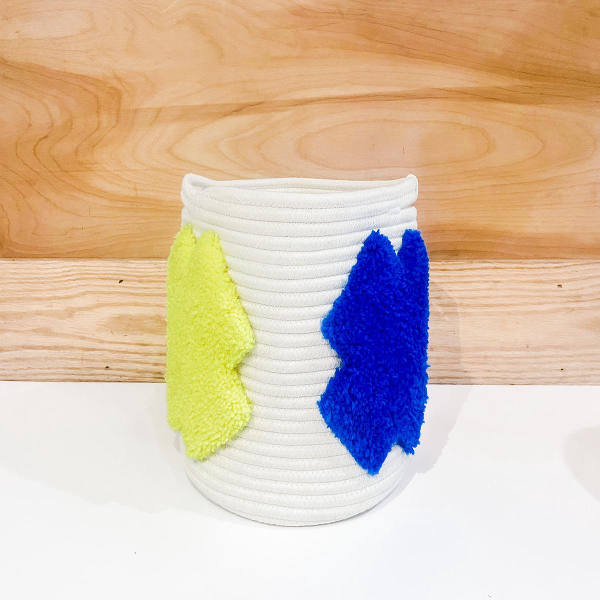 11" Rainbow Tufted  X Basket