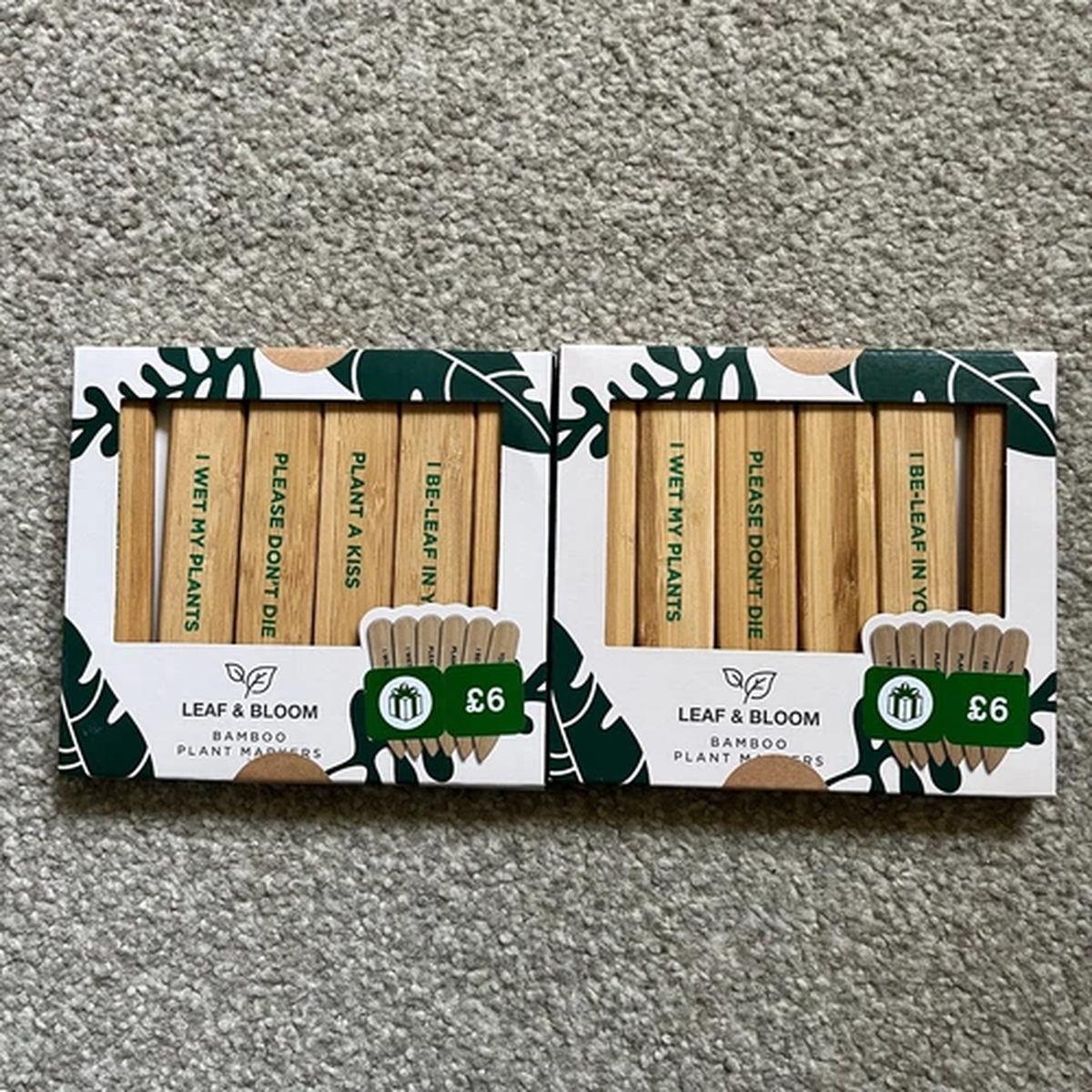 Leaf & Bloom Funny Slogan Bamboo Plant Markers Set of 12 (2 pack of 6) Garden