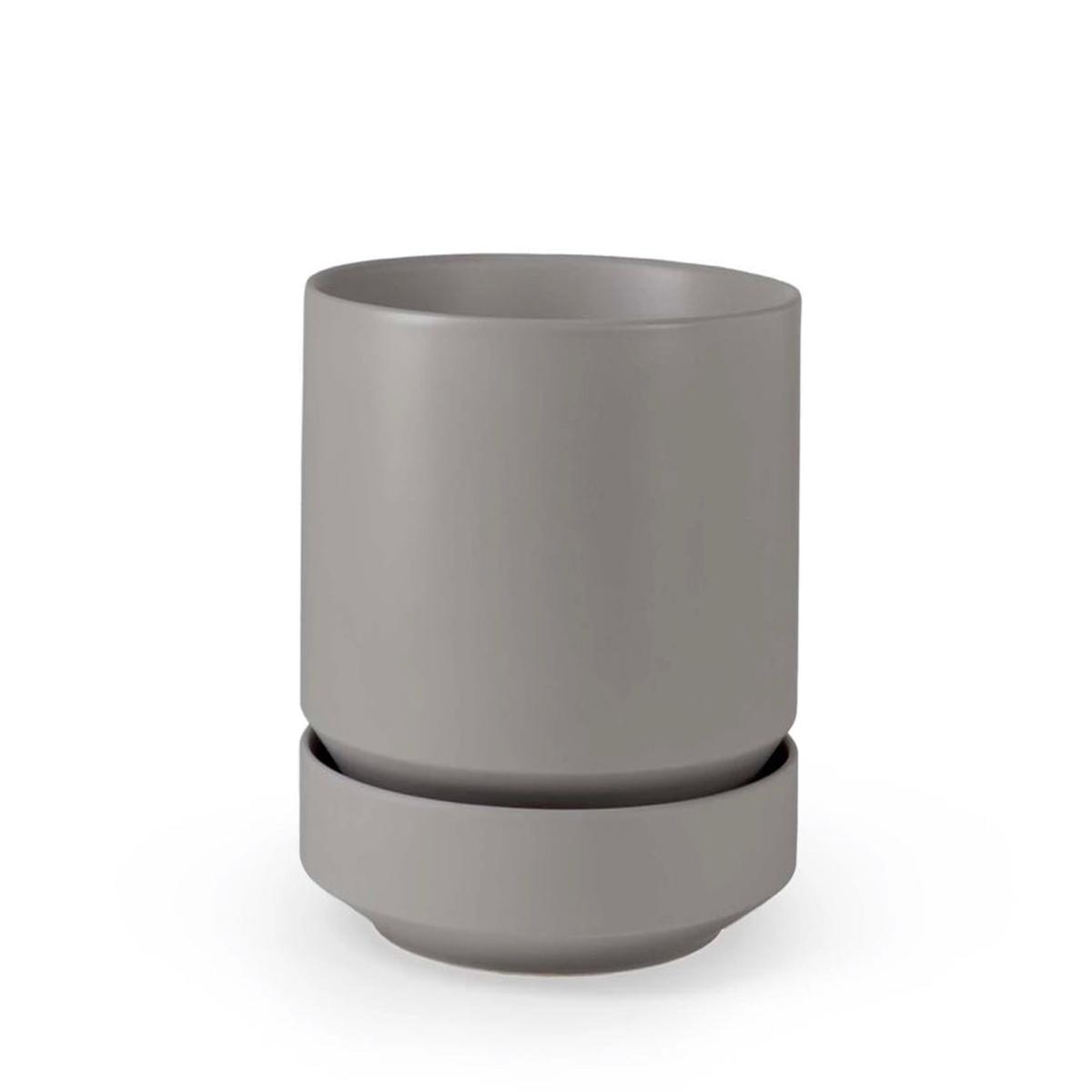 10" Round Two Planter - Gray