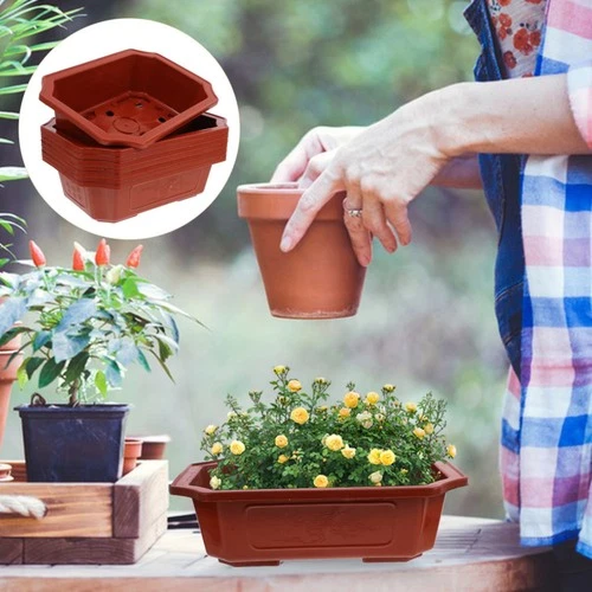 8 Pcs Garden Flower Pots Horticultural Flowerpot Planter Gardening Container