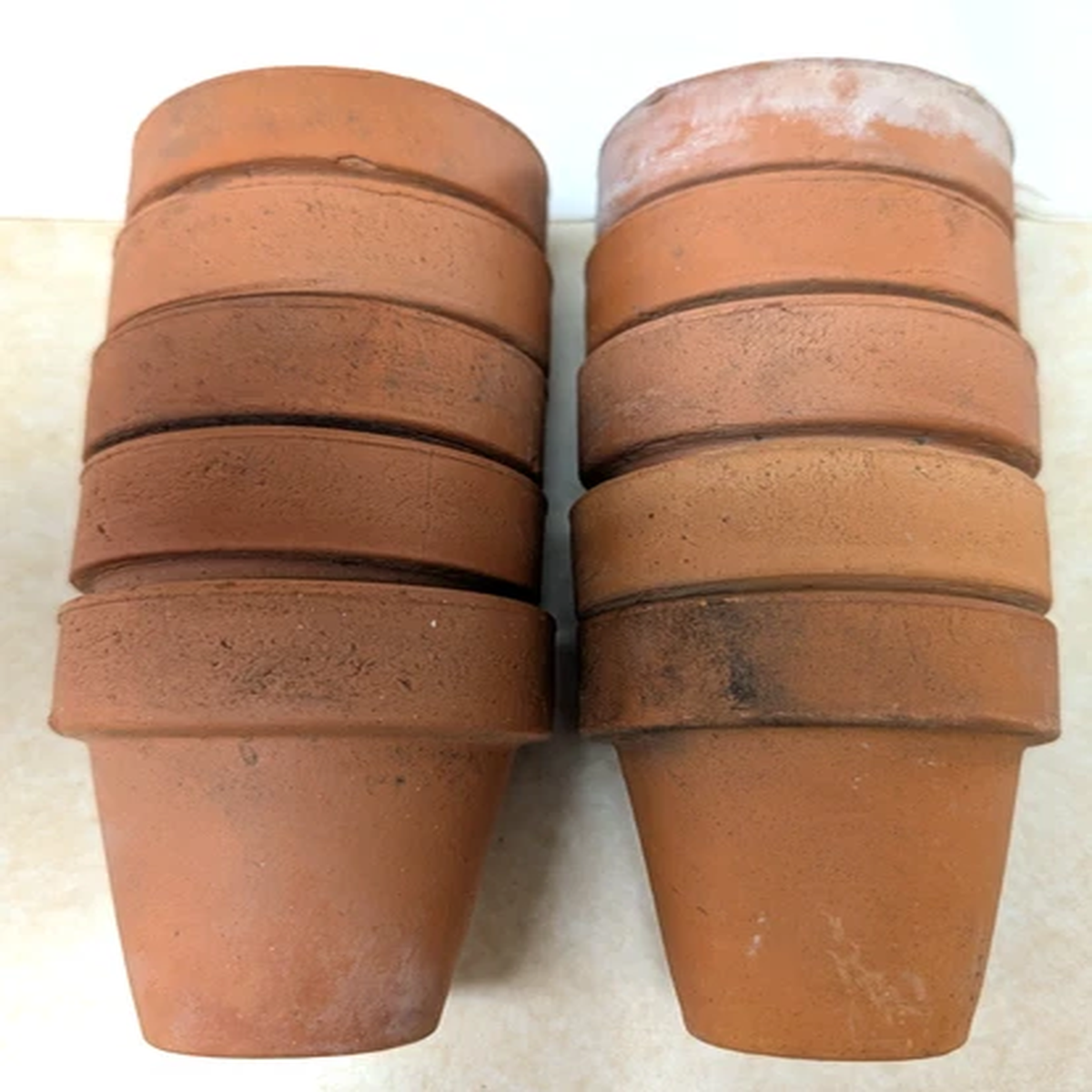 Set Of 10 Terracotta Pots. 3 Wide x 3 Tall Seed/Seedlings Greenhouse Reclaimed
