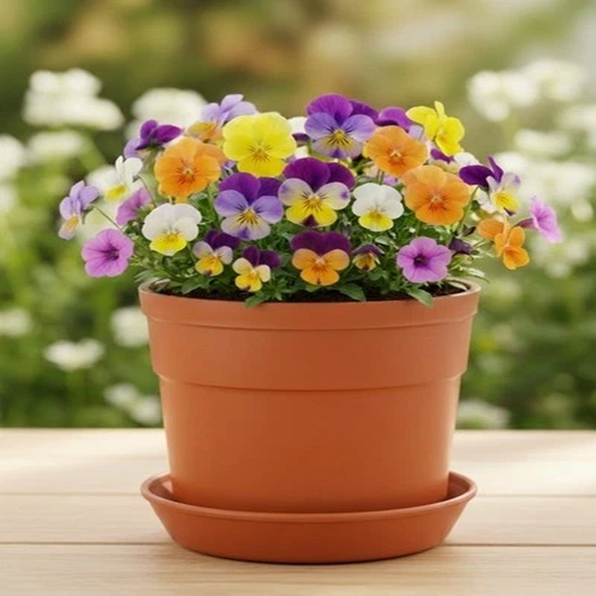 Austin Planter 4 inch Flower Pots with Saucers -Terra Cotta colored ( 5 Pack)...