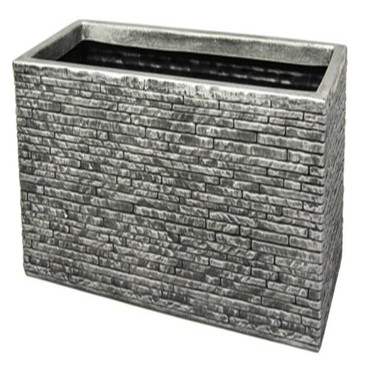 Strata Slate Planter Indoor Outdoor Garden Plastic Plant Pot Trough 60cm - Grey
