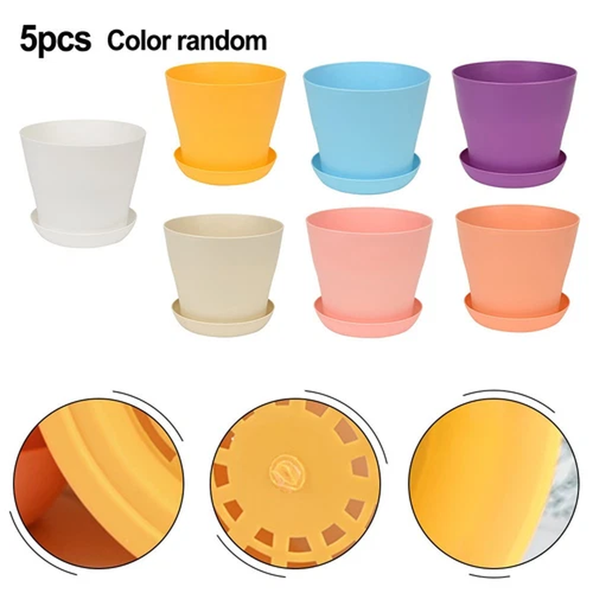 Decorative Colorful Mini Flower Pots Set of 5 Succulent Plant Containers
