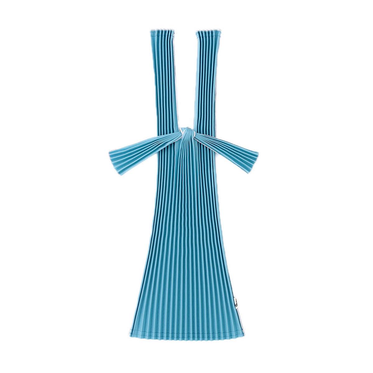 Pleco Pleated Tote Bag in Blue Grey