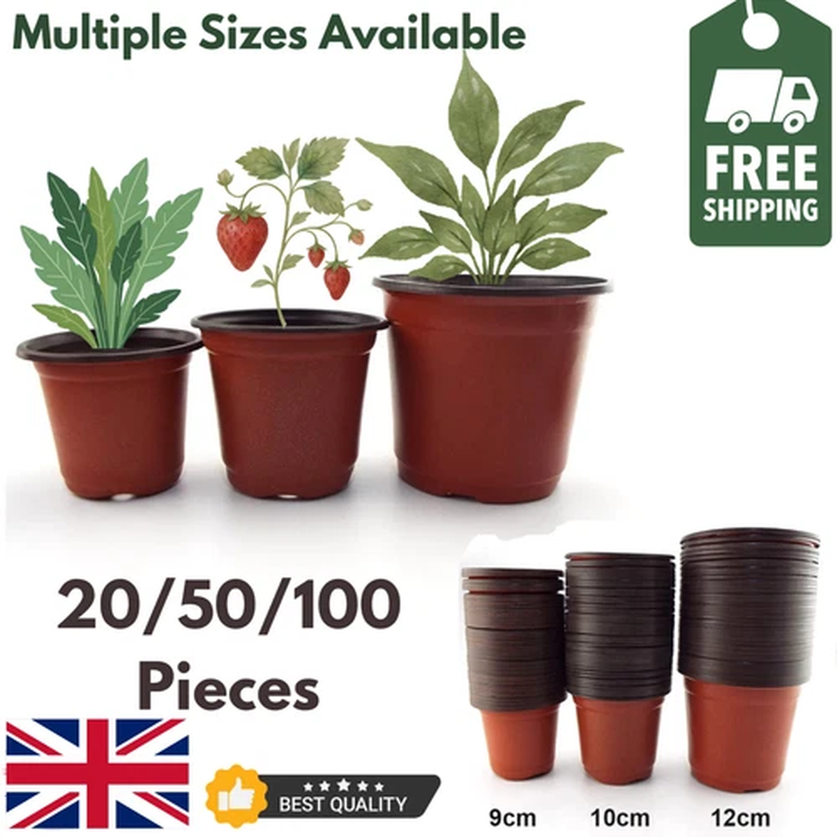 Plastic Flower Pots Grow Box Tray Nursery Cups Garden Transplant Pot Fall Resist