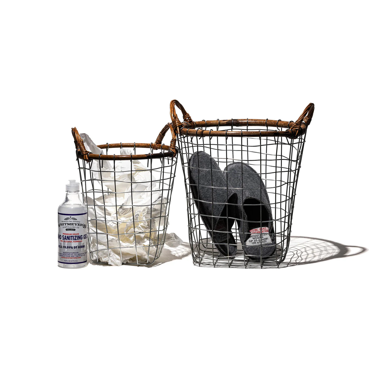 Rattan Top Wire Basket by Puebco
