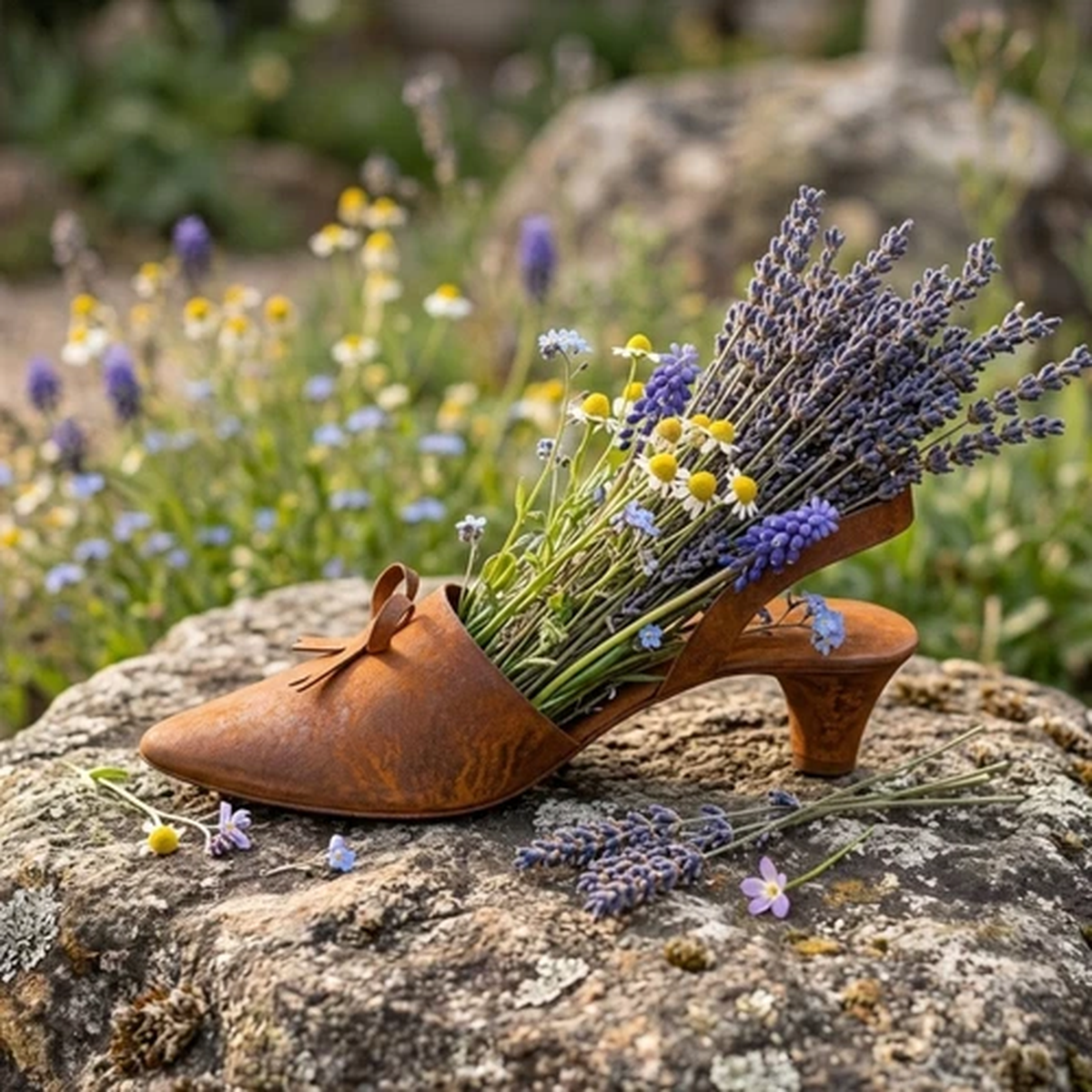 Rustic High Heel Shoe Planter Metal Succulent Plant Pot Garden Decor Ornament