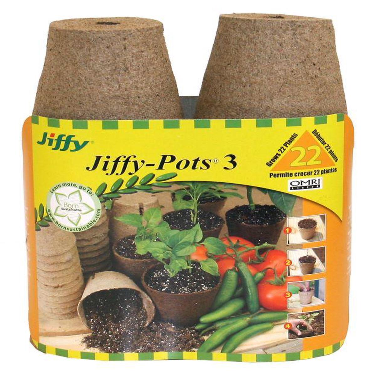 Jiffy Peat Pots 3" Round 22 Pack