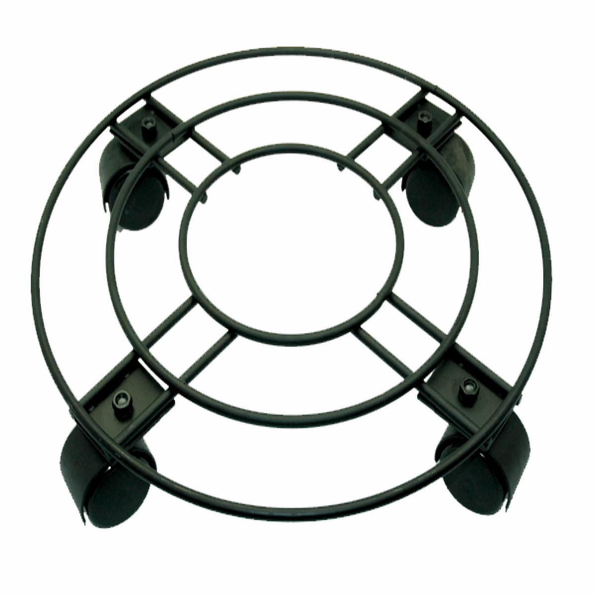 Round Plant Caddy 4 Casters 15" Black