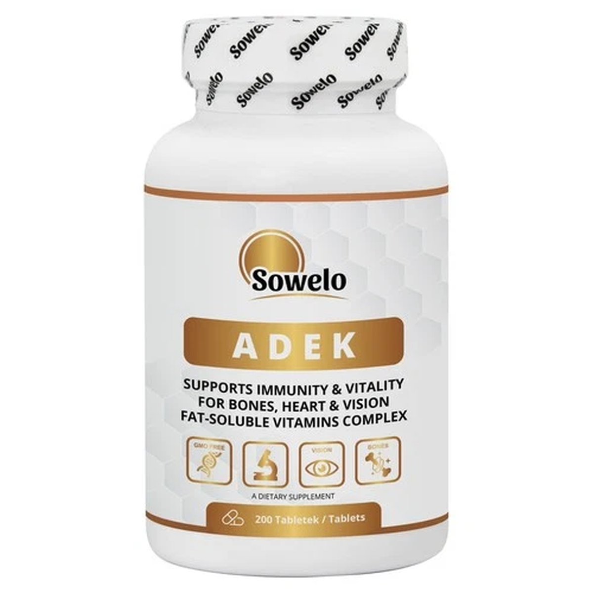 Vitamin A D E K Tablets  Immune, Vision & Skin Support Multivitamin  Sowelo