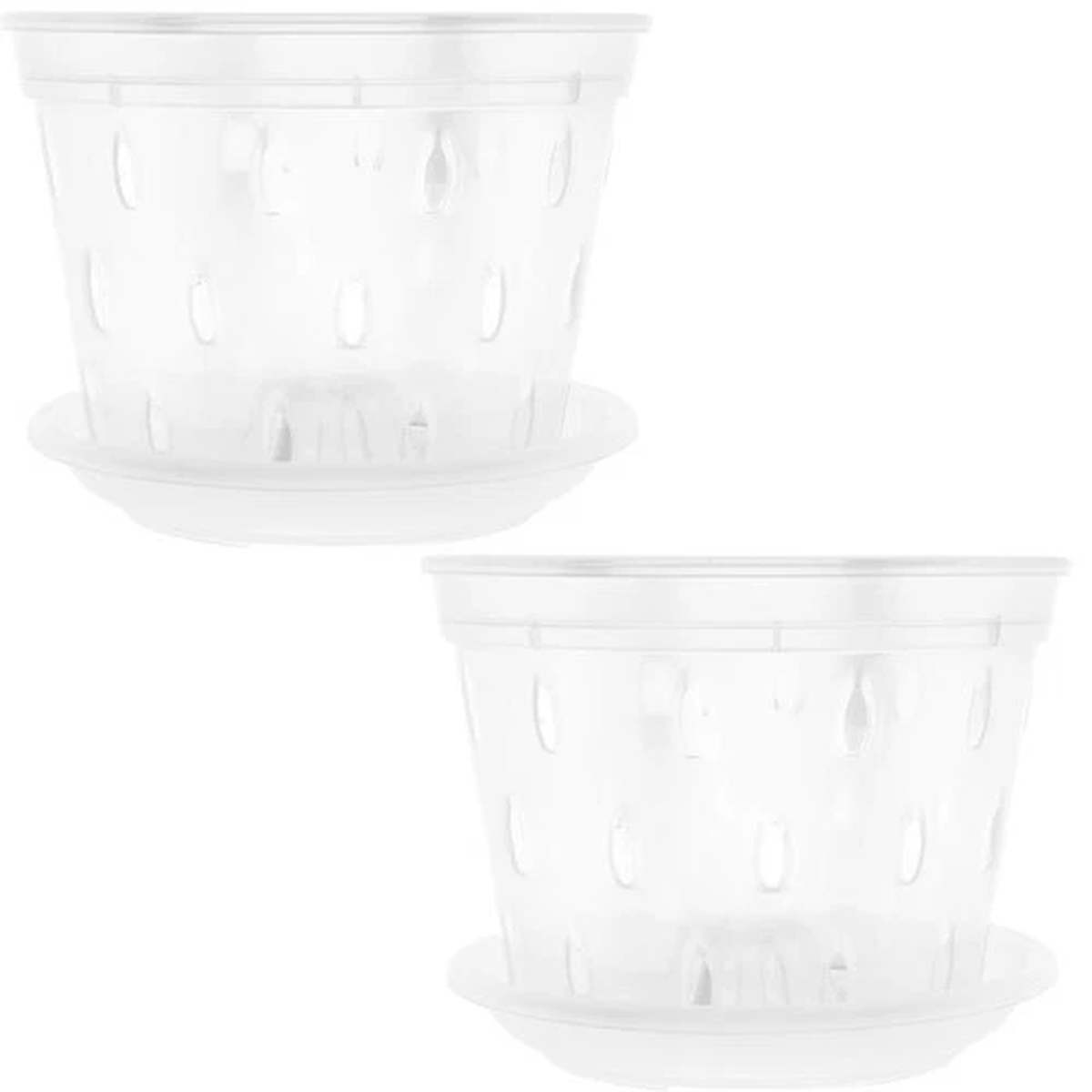 2 Sets Decorative Flower Pots Indoor Orchid Flowerpot Breathable