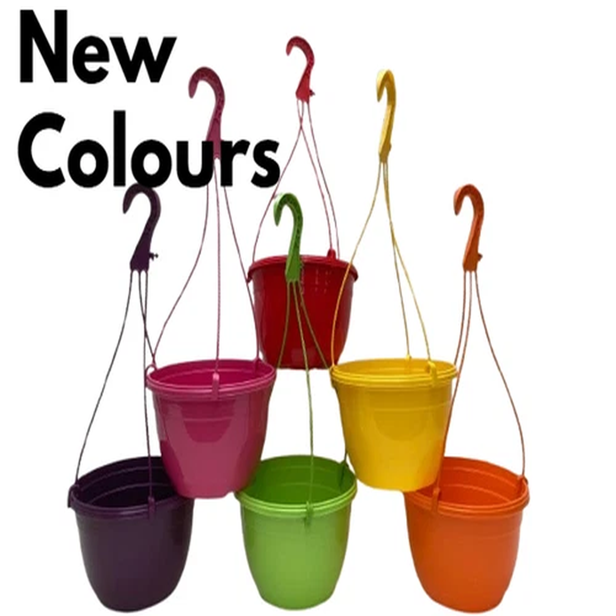 20CM / 2.5L HANGING BASKETS / POTS / PLANTERS [ CHOOSE COLOUR & QUANTITY ]