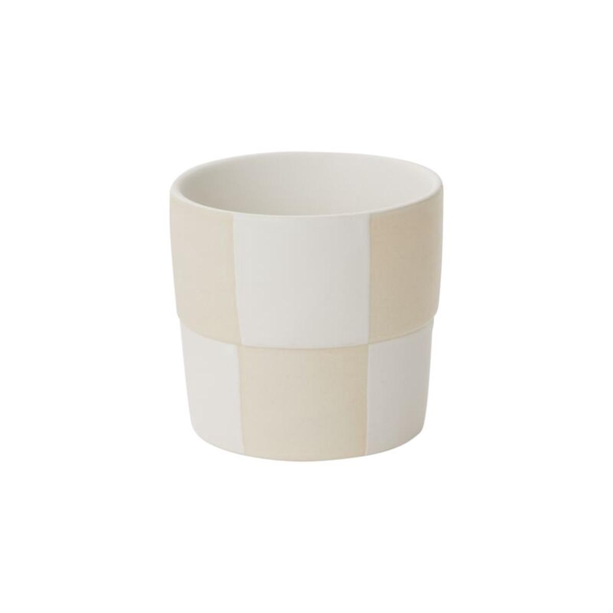 Checkerboard Pot: White