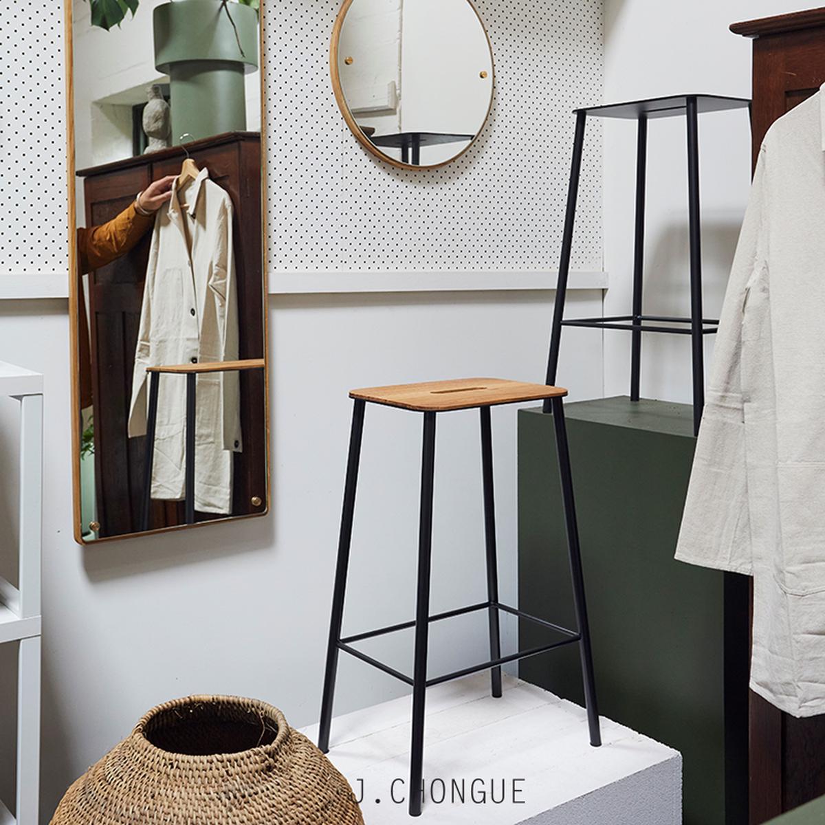 IN-STOCK |Adam Stool  Oak / Black  by FRAMA