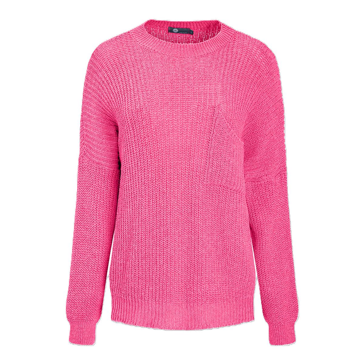 Knit Crew Neck Sweater Hibiscus