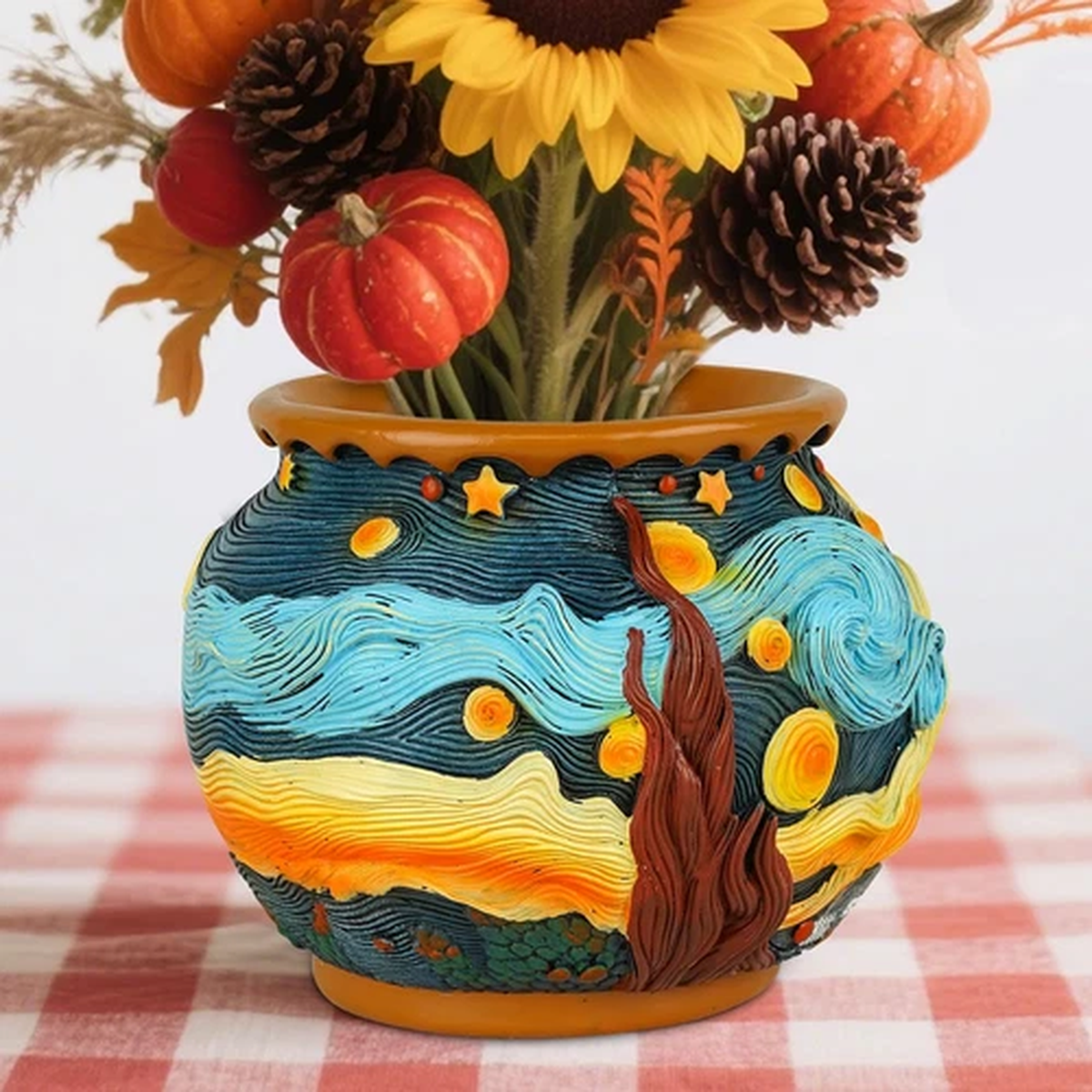 Plant Pots with Drainage Holes - Cute Unique Starry Sky Theme Flower Pots