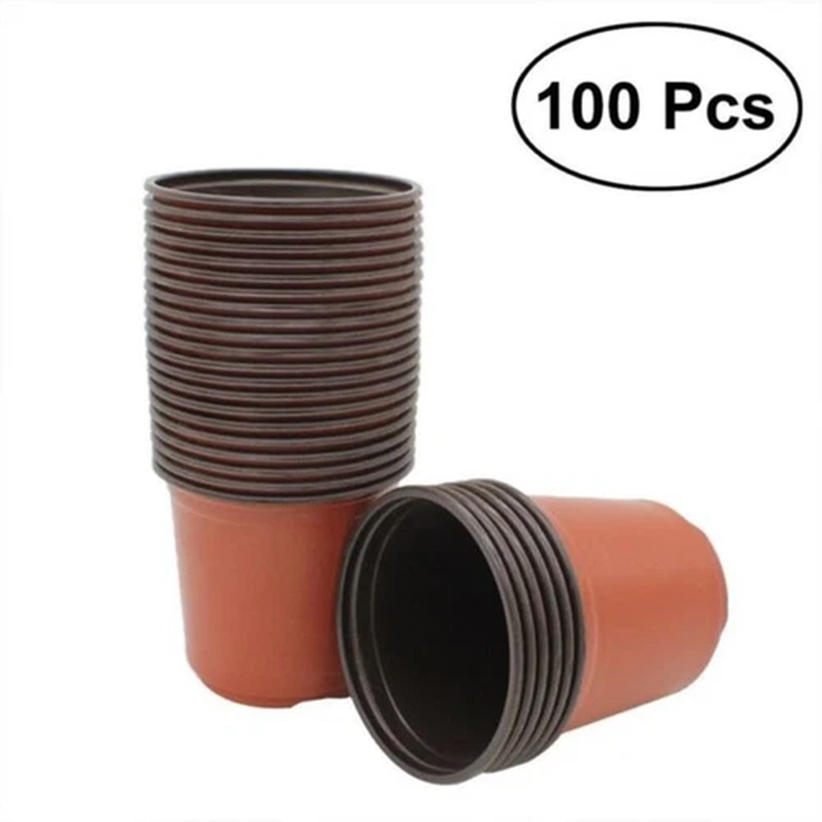 100 PACK NURSERY POTS Outdoor Vegetable Flower Plant Plastic Pot Garden