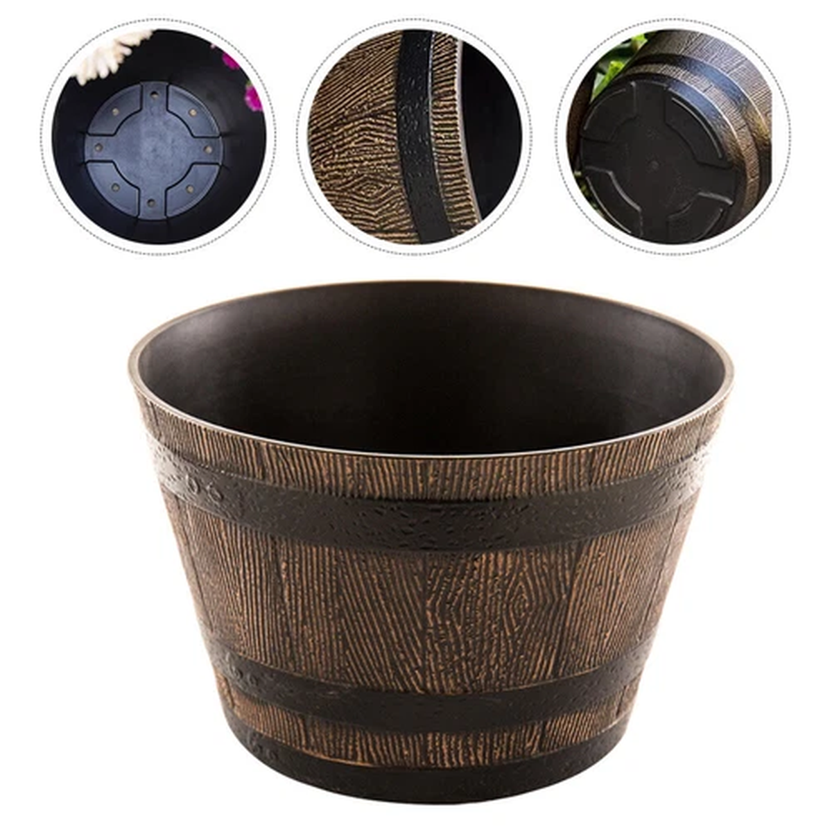 en Barrel Planter en Flower Pot Decor Plant Container