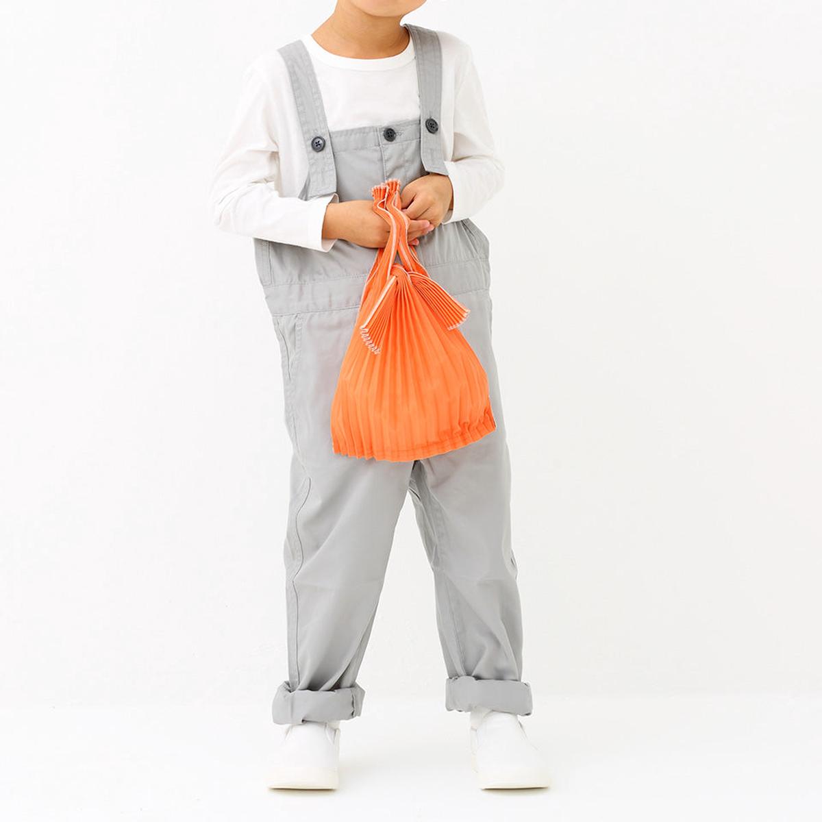 Pleco Pleated Tote Bag in Orange
