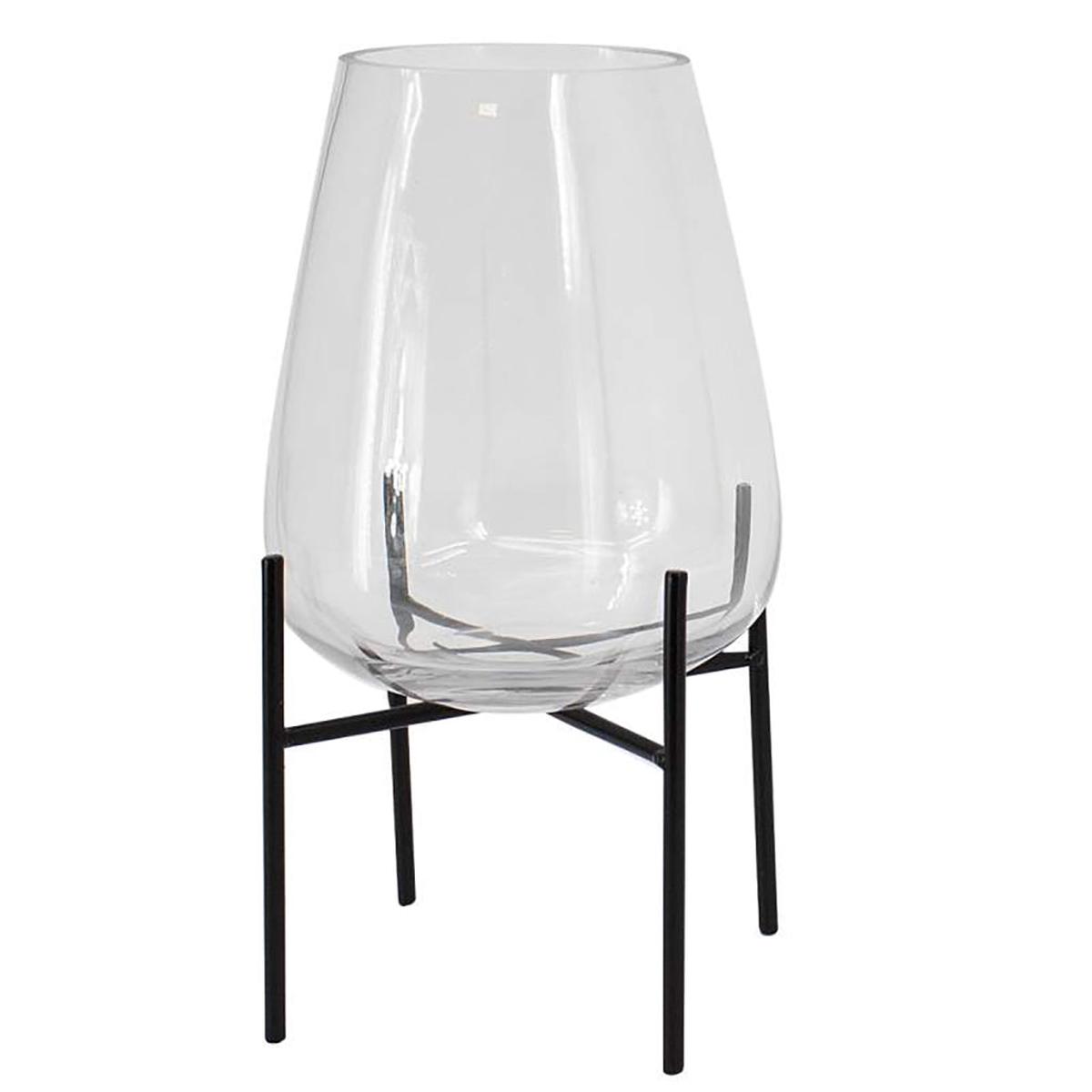 Round Terrarium with Metal Base