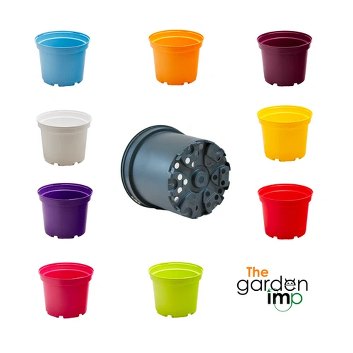 2L Litre Plant Pots Plastic Coloured Decorative Round Strong Nursery Pot | Qty 5