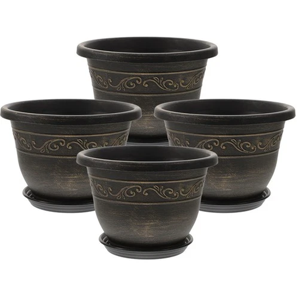4 Sets Flower Pot Plastic Planter Bonsai Decorative Garden Container