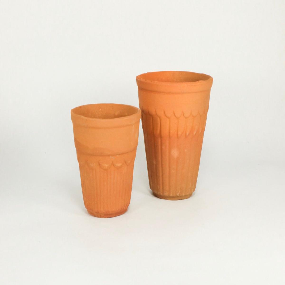 Fluted Terracotta Pot