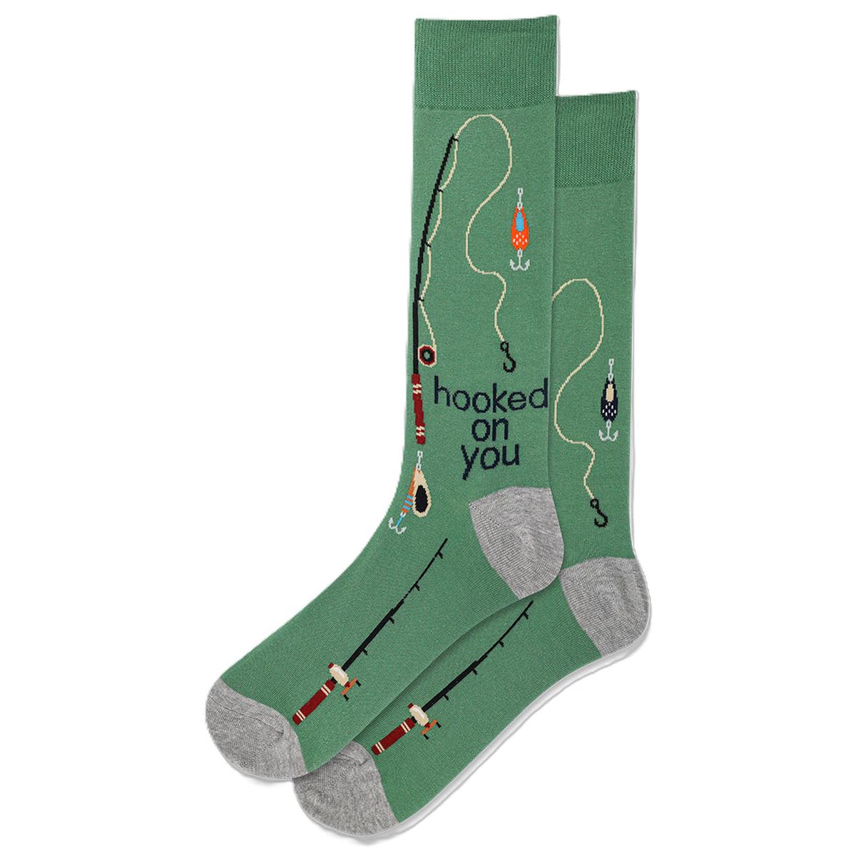 Hooked On You Olive Men's Socks