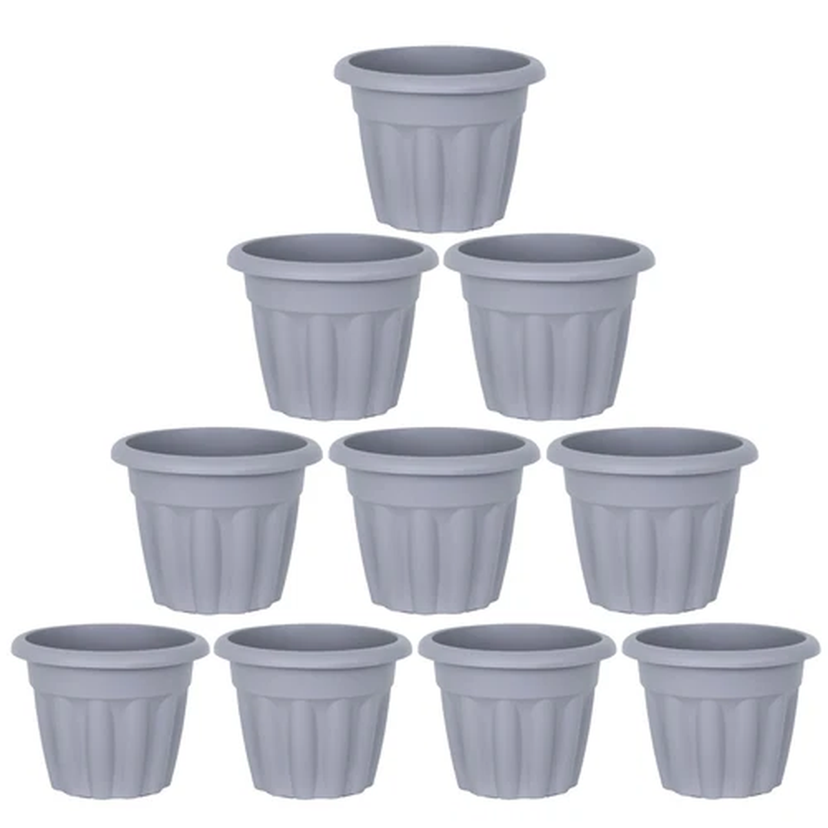 (Set of 10) Garden Planter 25cm Round Flower Pot Indoor Outdoor Cafe Balcony